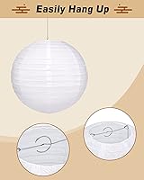 Vista 2 de Vastar 12 linternas de papel, linterna de papel redonda de 6, 8 y 10 pulgadas, linternas de papel chinas japonesas para decoraciones de fiestas