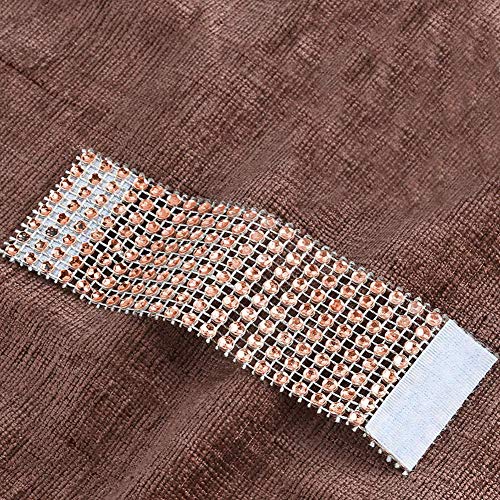 Jingyi E-Commerce 120 Pcs Eight Rows Rhinestone Napkin Rings Napkin Mesh Wedding Adornment, Napkin Holder For Diy Party Banquet Birthday … (Rose) #TOP1