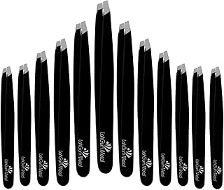 Best Slant Tweezers Set Of 12 Piece Eyebrow Tweezers Bulk Pack Tweezers Women Wholesale Black Multipack Brow Stainless Steel Eyebrow Tweezers Precision Slant Tip Tweezers In Bulk Variety Pack Slanted