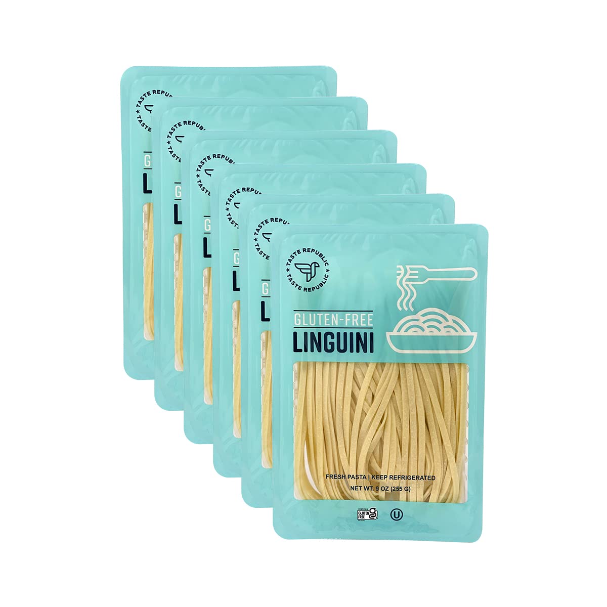 Gluten-Free Pasta, Linguini, Fresh Brown Rice Noodles Cook in Just 3 Minutes by Taste Republic, Frozen, 9oz (6 pack)