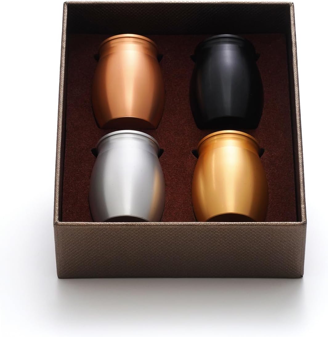 Small Urns for Human/Pet Ashes, Set of 4 Color Memorials keepsake, 1.57 Inch Aluminum Cremation Urn, Decorative Keepsake Ashes Holder for Family, Beautiful Mini Sharing Urn with Velvet Case and Funnel