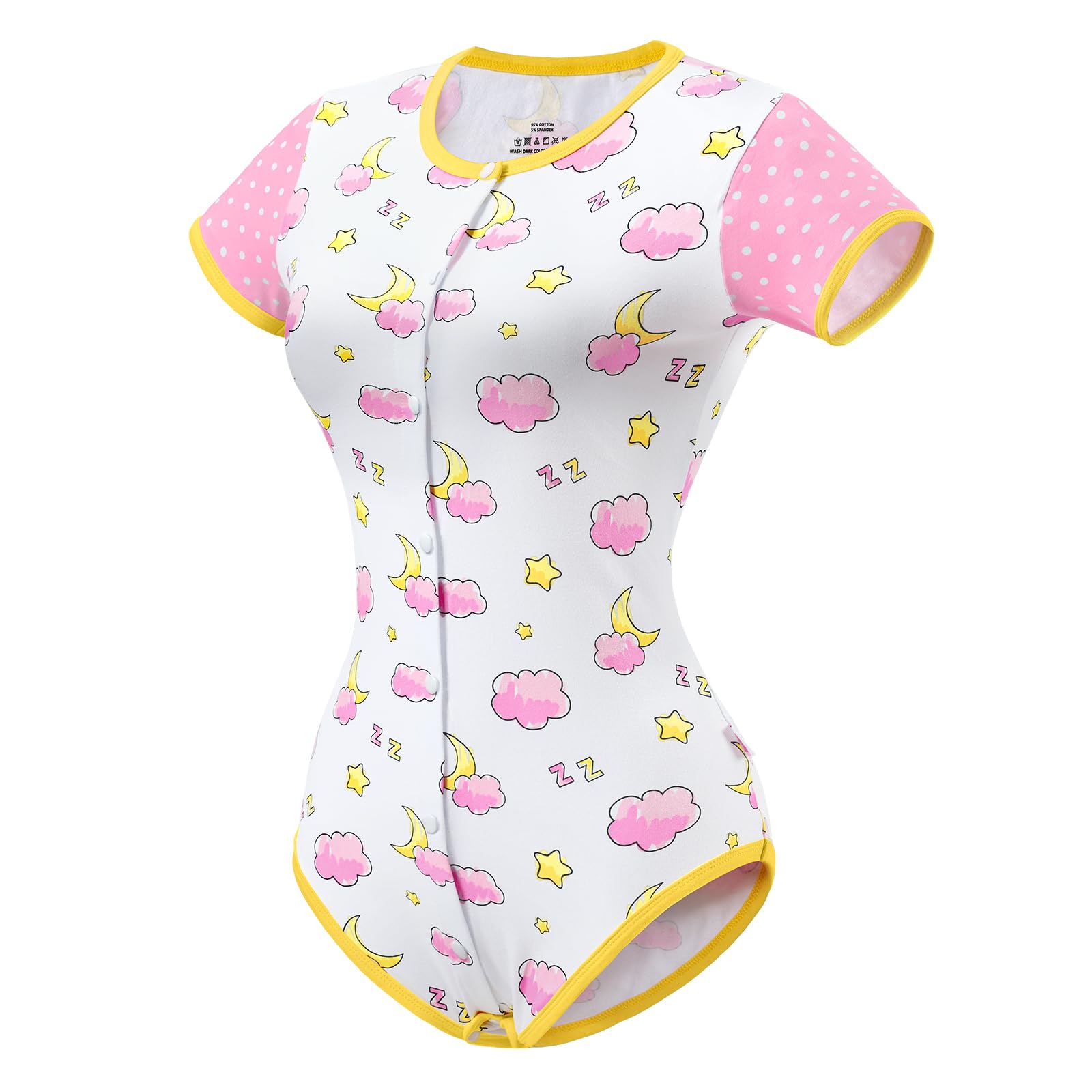 LittleForBig Dorośli Baby miłośnik pieluszek ABDL jednoczęściowy śpioszki Wzór Czas snu
