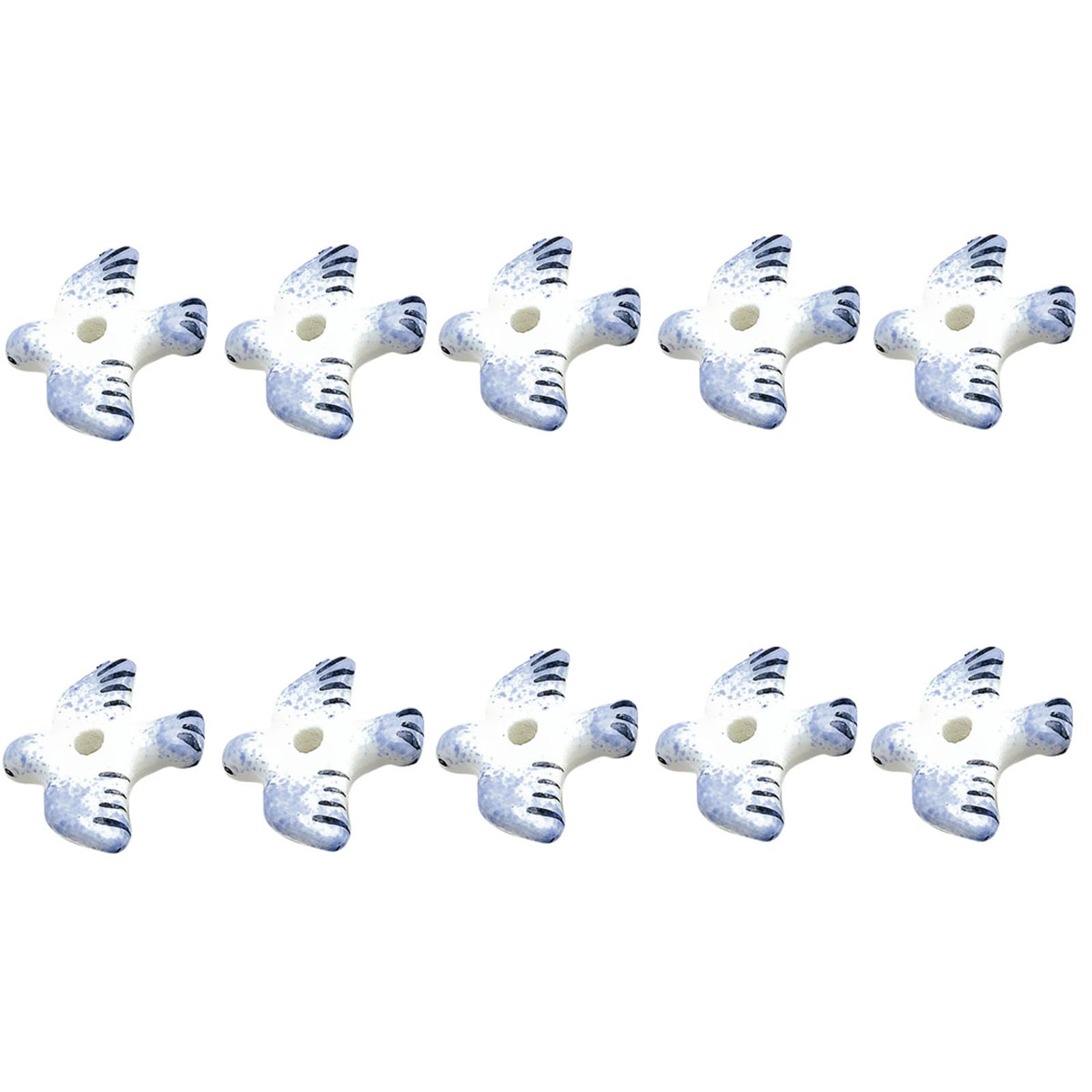 Tfaoys Bird Ceramic Beads In Assorted Blue Tone For Customes Jewelry Crafting And Artistics Creation Blue Ceramic Beads