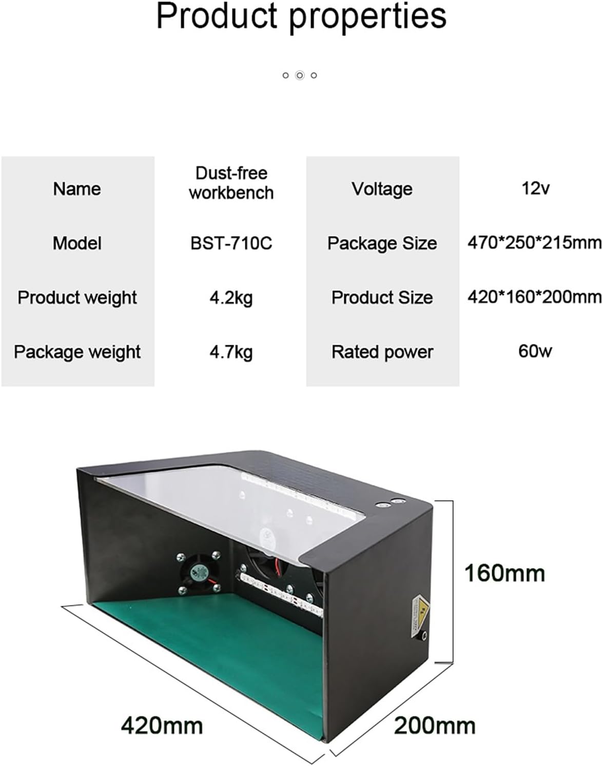 Multifunctional Dust-Free Workbench, Mobile Phone Film and Screen Replacement Repair Station with Green Light and White Light, All-Round Air Outlet, Used for Mobile Phone LCD Screen Repair