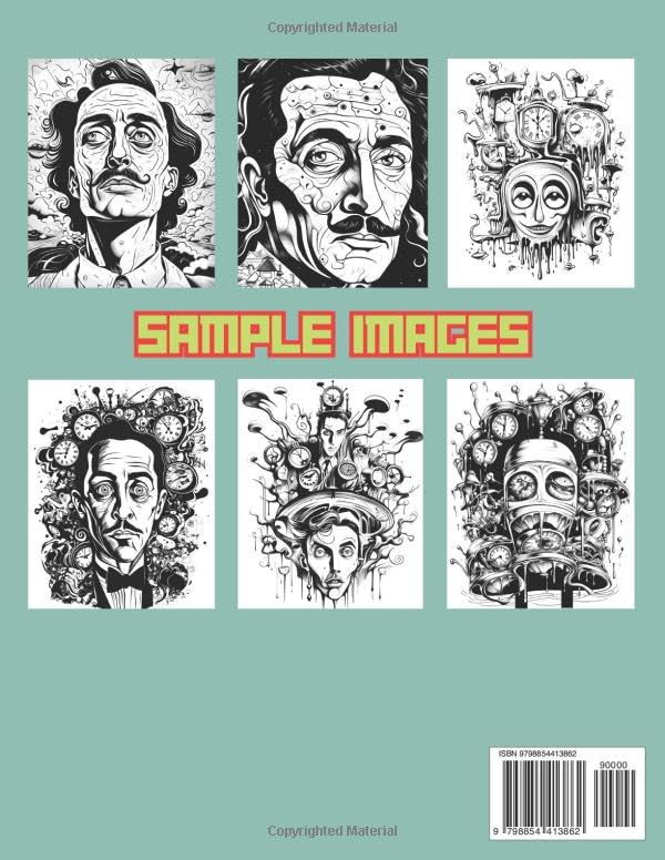 Color Your Own Dali: 50 Original Dali Inspired High Resolution Coloring Images - Image 2