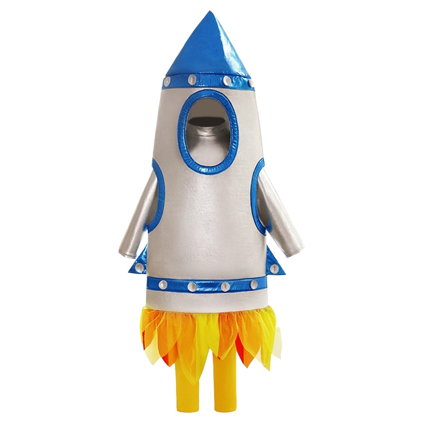 Generico Costume Bambino Razzo Completo 3 Pezzi per Feste Cosplay Gioco di Ruolo Travestimento di Carnevale per Bambini per Recite e Sfilate Spaziali