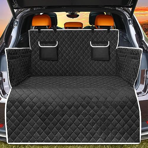 KYG Funda Maletero Coche Perros con Protección Lateral Impermeable & Antideslizante Protector Maletero Coche Universal Auto Maletero Manta para Perros con Dos Bolsas de Almacenamiento