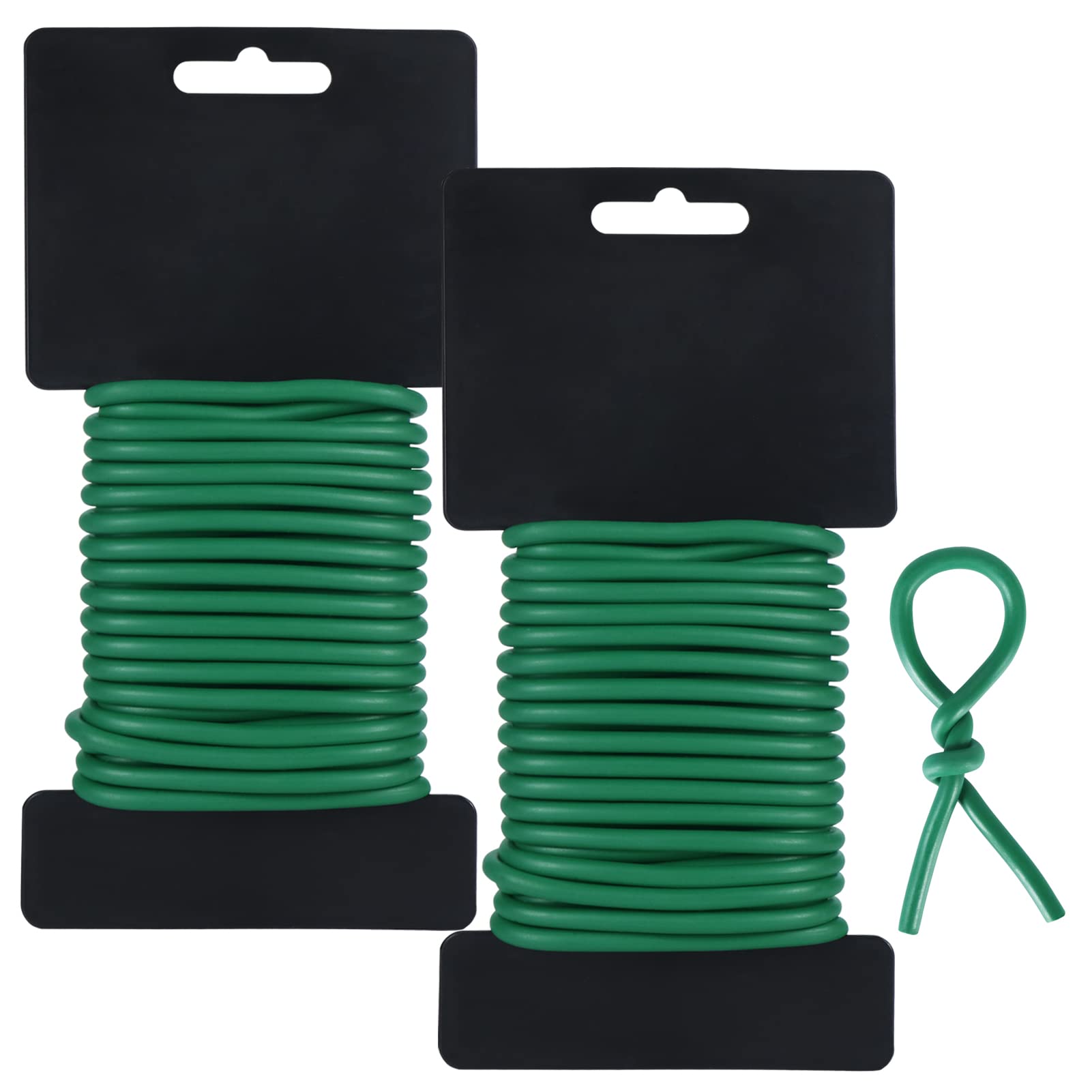 Tenn Well Lazos verdes para plantas, 32 pies 5 mm, bridas de alambre suaves para plantas de tomate, rosas trepadoras y pepinos (2 unidades x 16 pies)