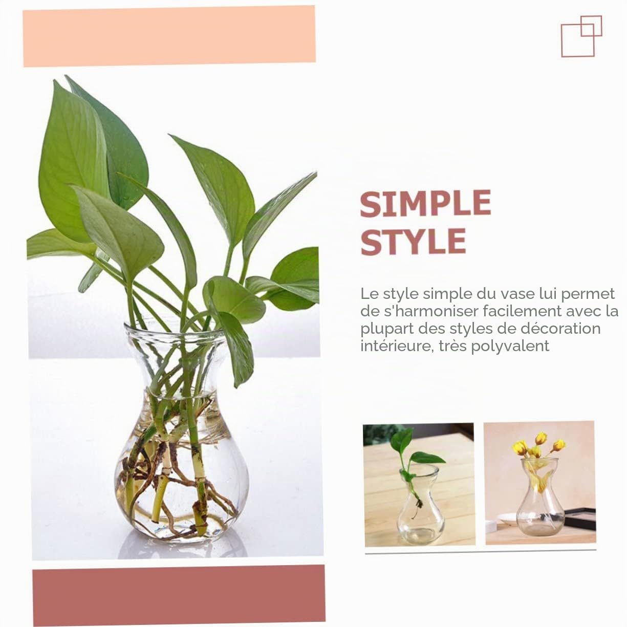 Artibetter 4 Pièces Vase en Jacinthe Décorations en Cristal pour La Maison Décor Rétro Miniture Décoration Vase Hydroponique Vases À Fleurs en Jacinthe Petits Vases À Fleurs en Verre