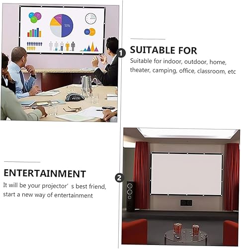 Miniatura 5 de Foldable Portable Projector Screen for Outdoor Use High-Definition Coating Lightweight Compact Projection Screen for Camping Home Theater