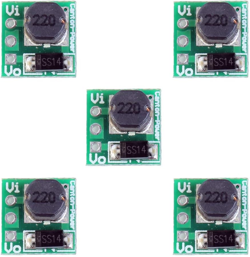 1.5V 1.8V 2.5V 3V 3.3V 3.7V 4.2V to 5V DC-DC Step Up Power Module Voltage Boost Converter Board 0.9-5V to 5V 5PCS