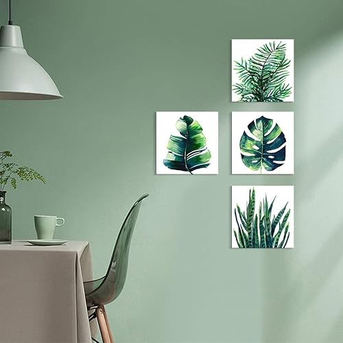 Miniatura 143 de Arte de pared de naturaleza con plantas verdes, decoración de pared de hojas botánicas tropicales, impresiones en lienzo para dormitorio, Hoja