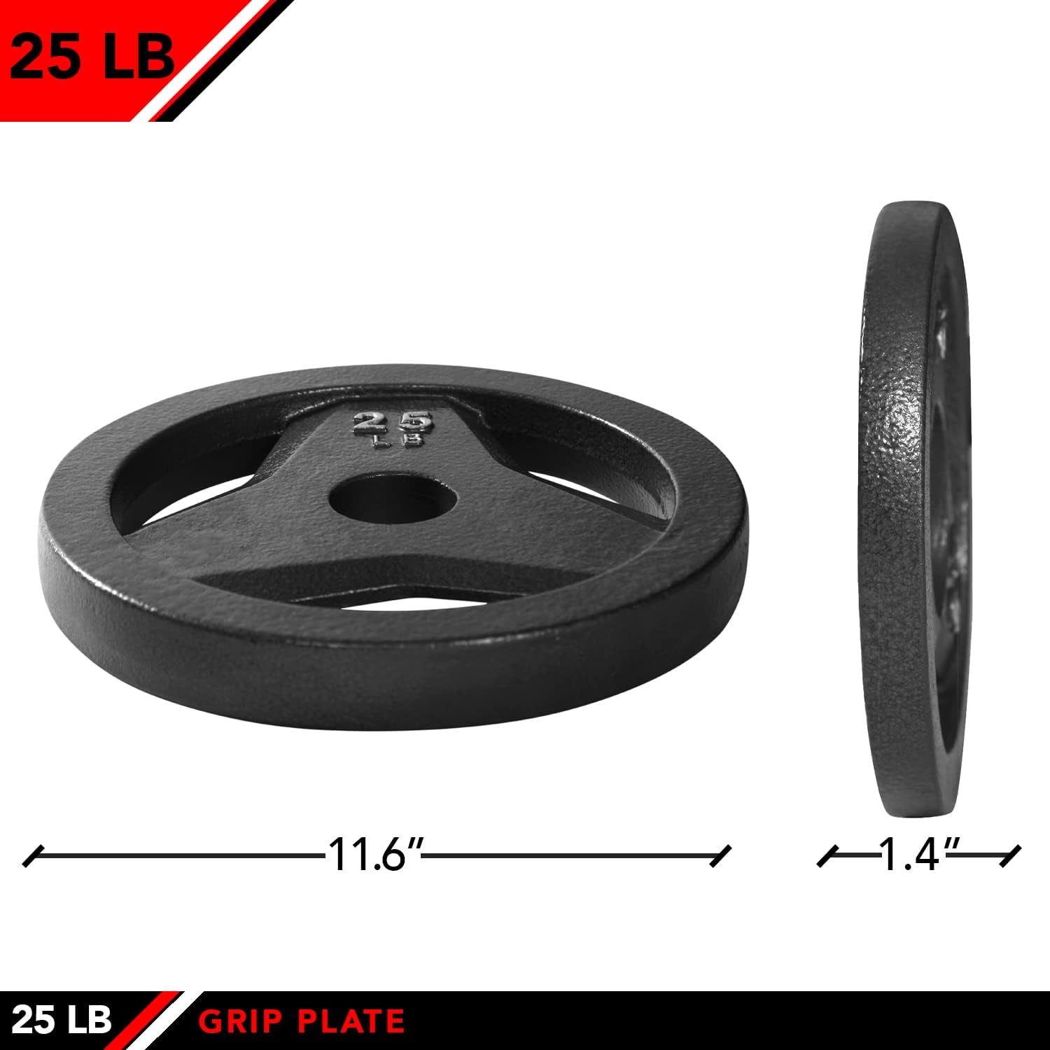 JFIT Olympic 2 Inch Grip Plates and Bumper Plates for Barbell - Single Weights or Sets of 2 (Muliple Weights)