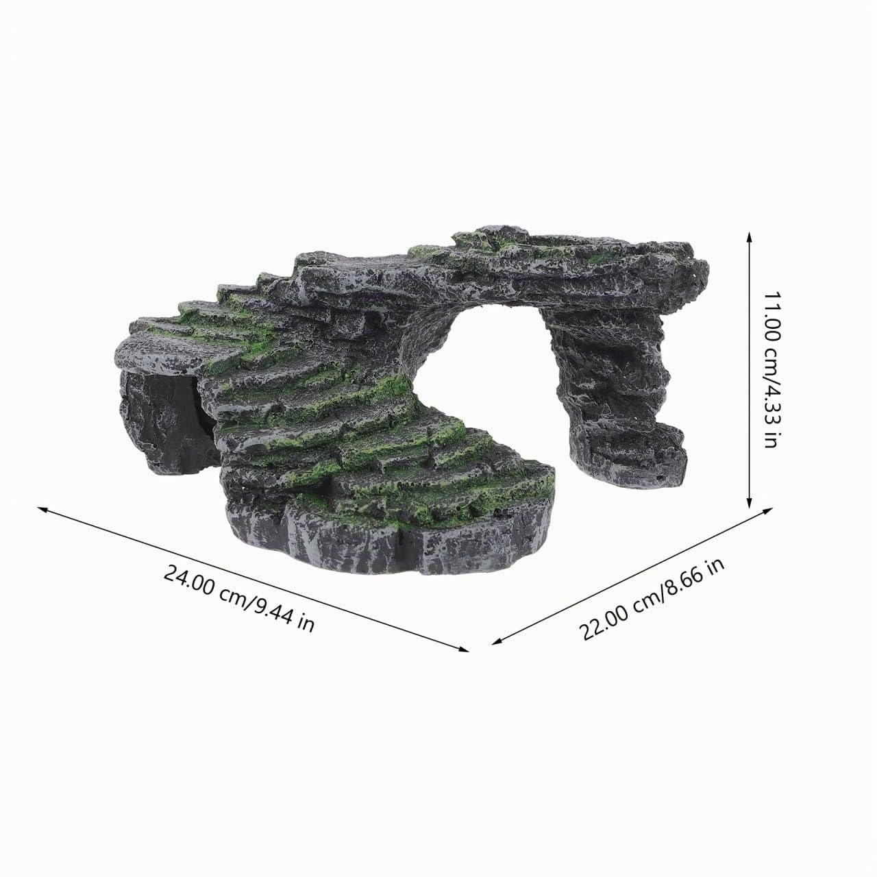 HOMSFOU Schildkröten Sonnenplattform mit Rampe, 24x22x11cm, Aquarium | NatüRliches Design, Sicheres Versteck, Robuster Kunststoff, füR Terrarien