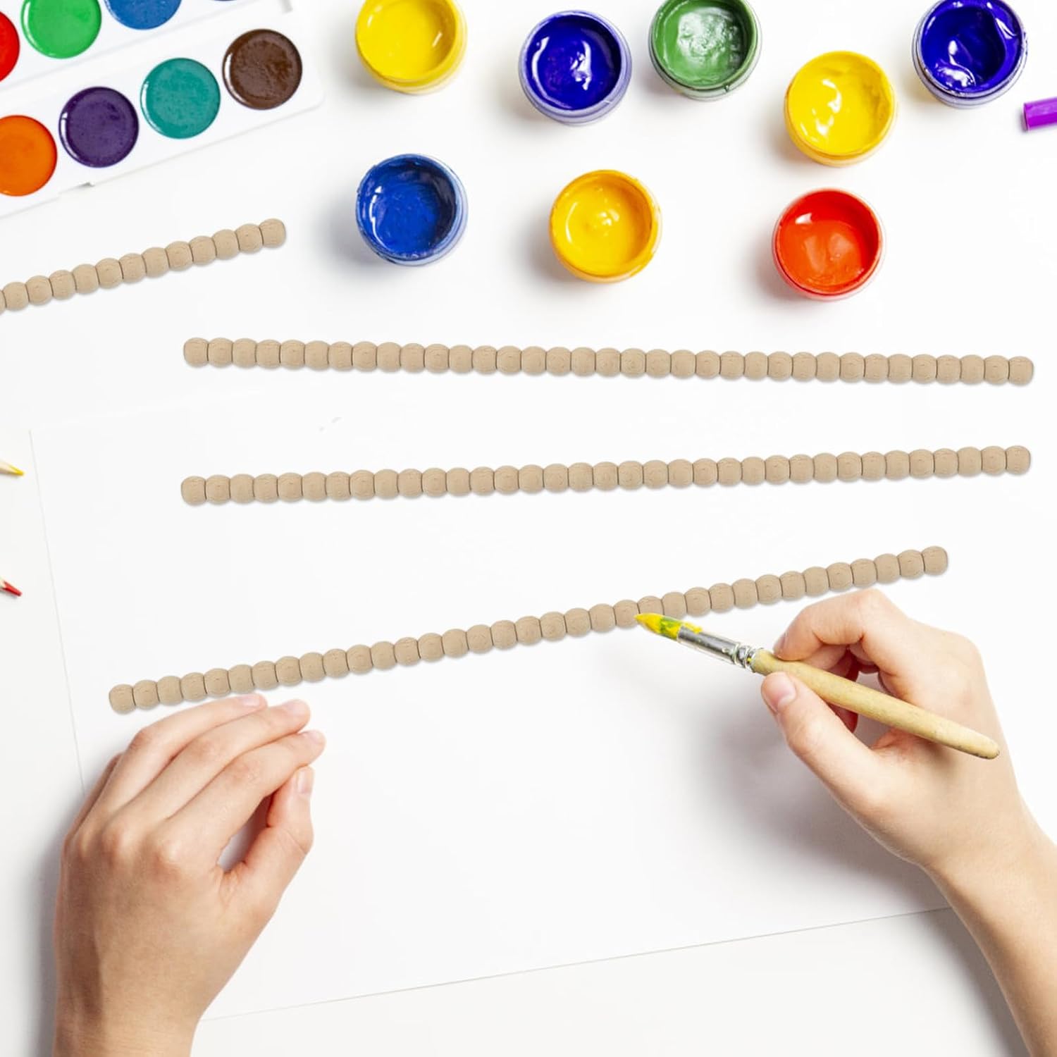 12 Pack Unfinished Decorative Half Door Wood Appliques Beads Trim Edge Wooden Molding DIY for Office Furniture Window Mirror Wall Cabinet Shelf Painting Decor (20 MM)