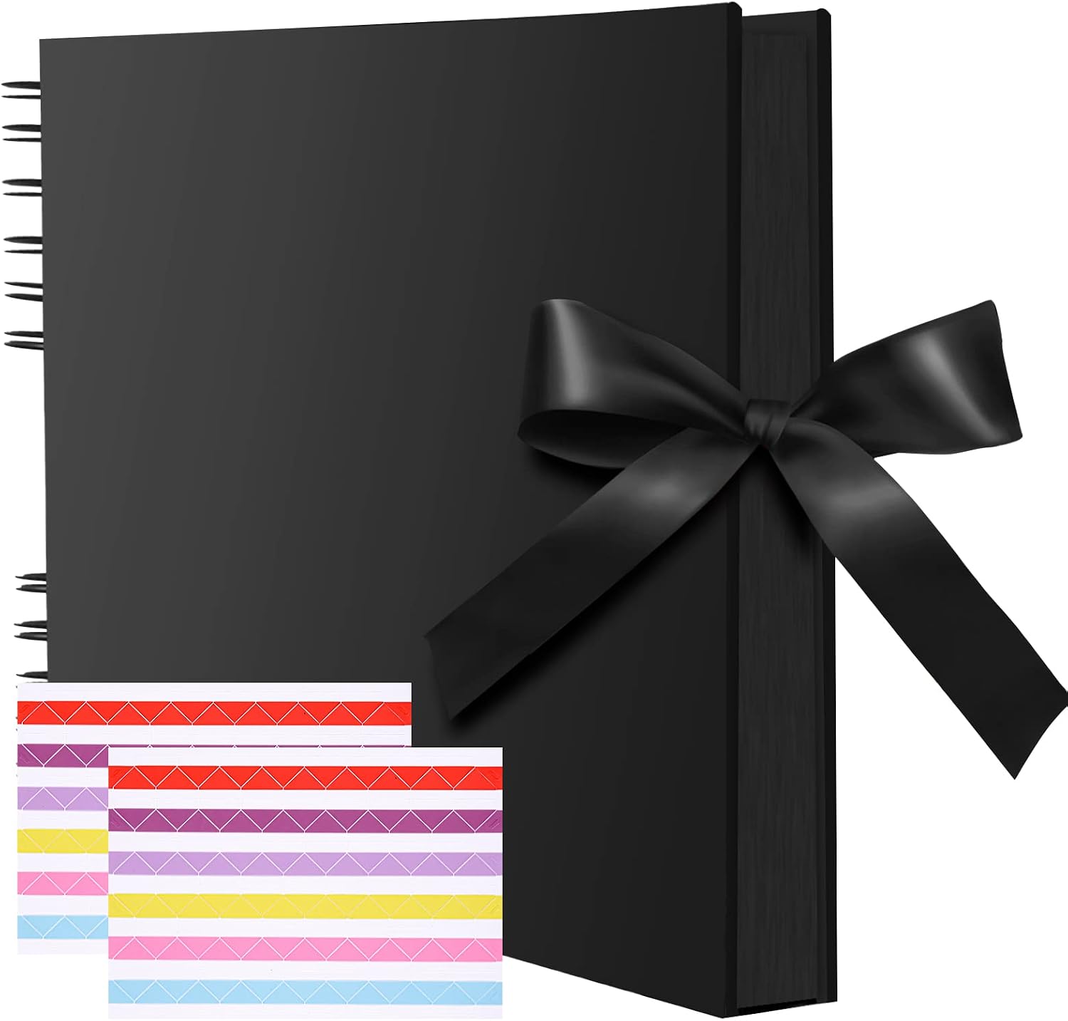 FUNVCE Scrapbook Photo Album 80 Black Pages Craft Paper 12X9 inch DIY Handmade Albums with 12pcs Metallic Pen, Memory Book for Anniversary,Wedding,Kids