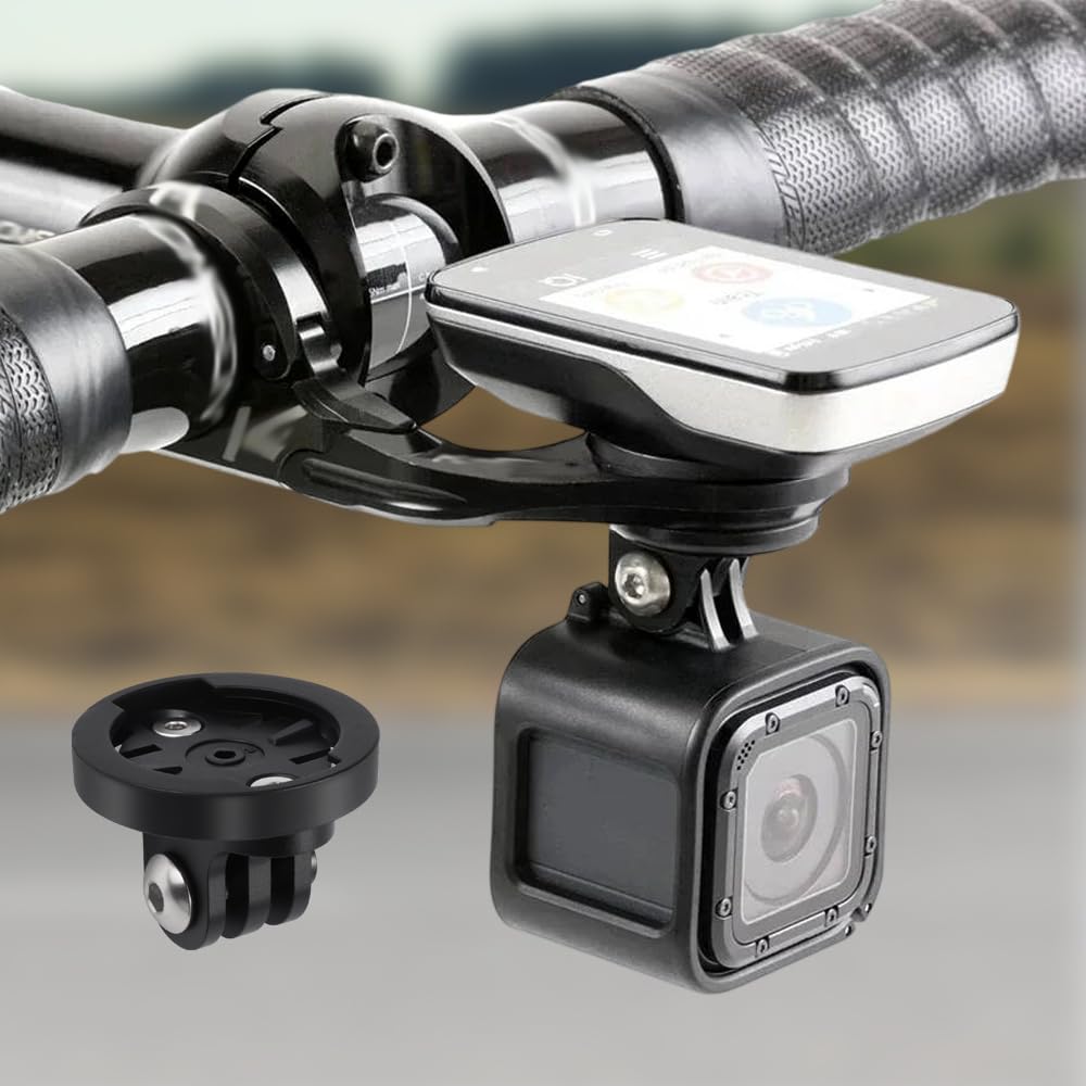 Soporte Bicicleta, Soporte para Ciclocomputador Gopro Universal Soporte para Cámara Compatible con Luz Bicicleta Adaptador Combo de Montaje para Garmin Edge, Distancia Entre Orificios 22