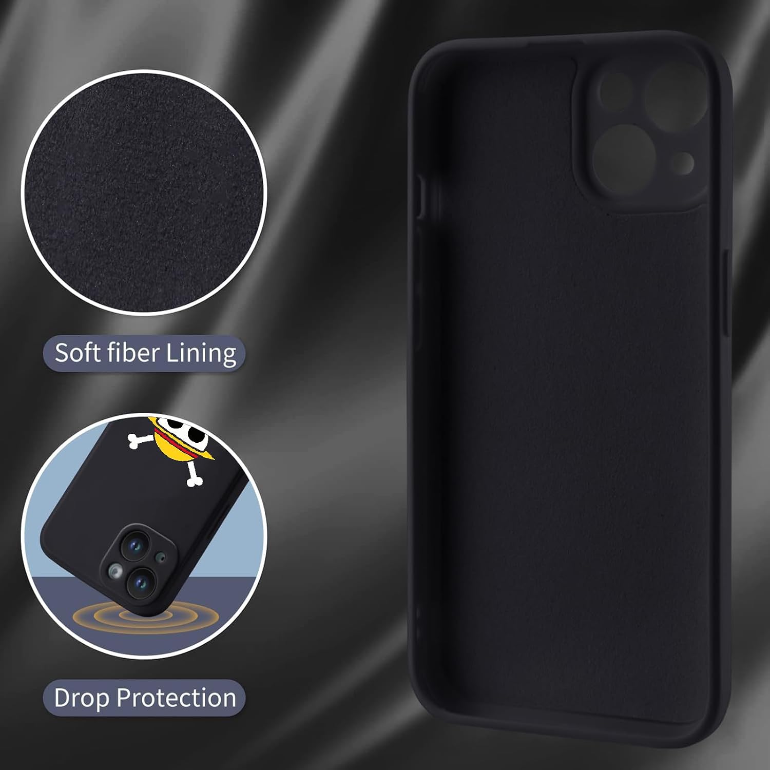 Cool Skeleton Hat Anime Phone Case Cute Novelty Soft Silicone Protective Case for iPhone 11 Black image 3