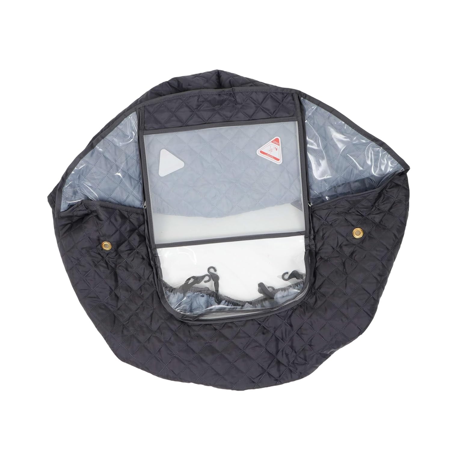 Stroller Rain Shield Windproof Cover with Thickened Cotton Lining Gray Outdoor Weather Protector for Strollers in Cold and Rainy Conditions