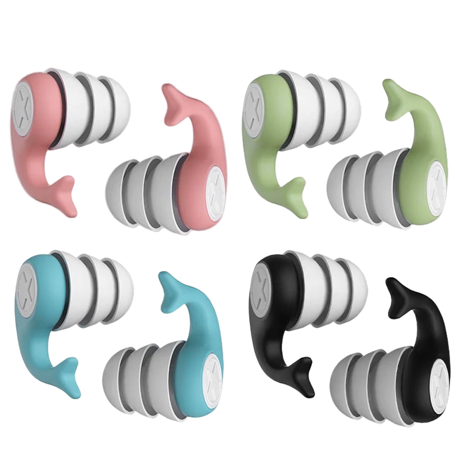 Relota 4 Paires Bouchons d'Oreille Réutilisables Imperméables pour