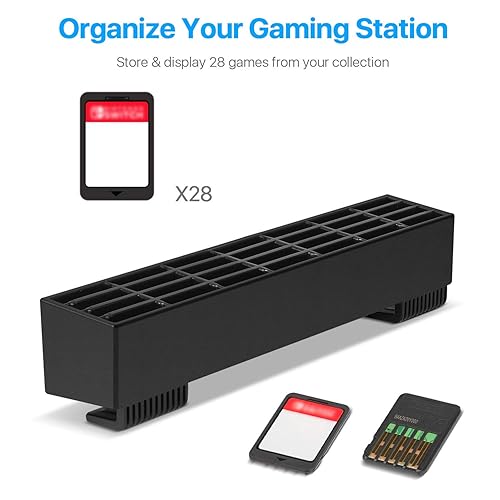 Miniatura 2 de TNP Game Cards Storage Holder for Nintendo Switch Dock, Add-on Cartridge Case Slot Box Rack Mod with 28 Game Card Organizer Slots for Nintendo