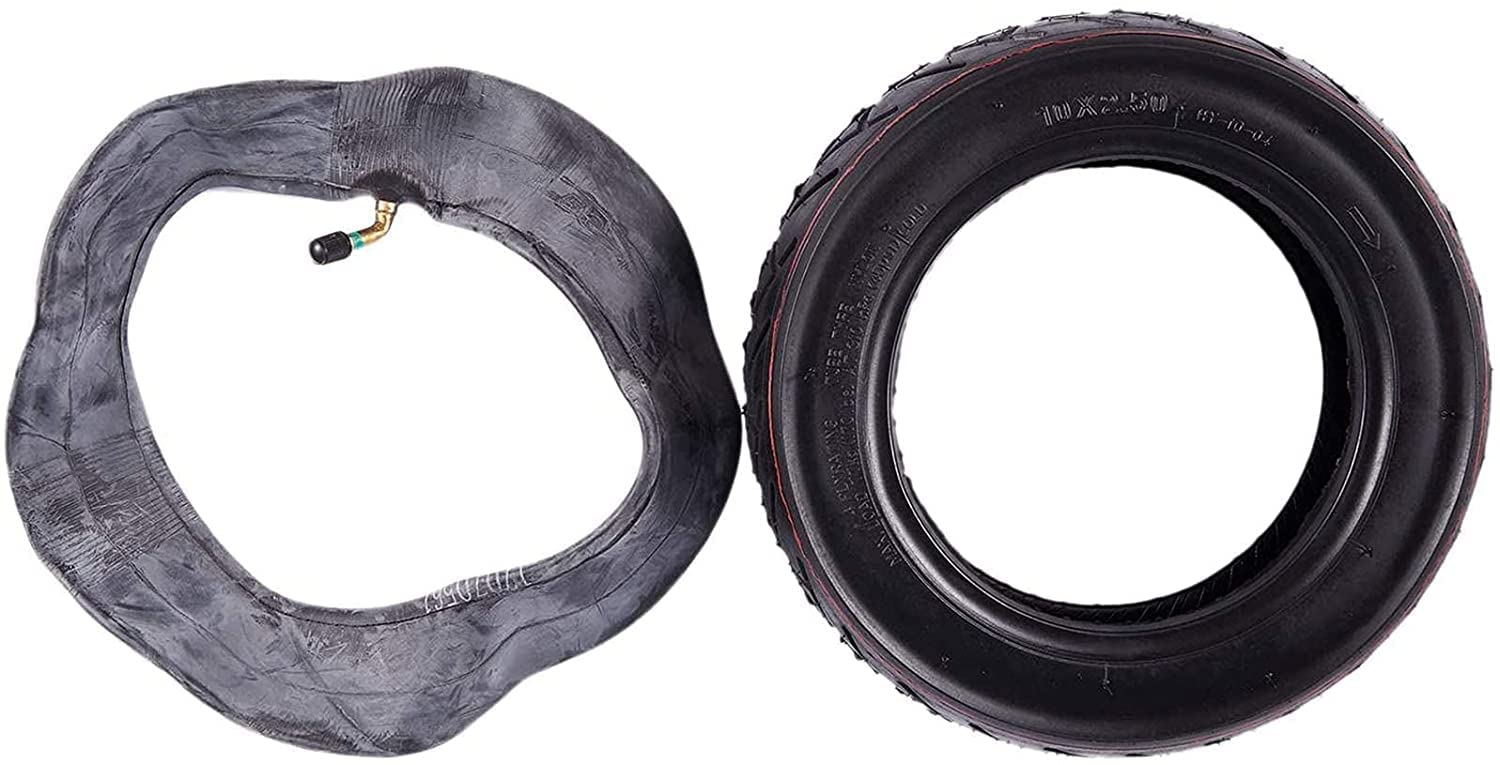 Ruote di Ricambio per Monopattino, Ruota Anteriore/Posteriore da 10 x 2,5 con Camera d'Aria di Ricambio per Skateboard Elettrico Fai da Te da 10 Pollici - Parti per Monopattino Pneumatici per monopat