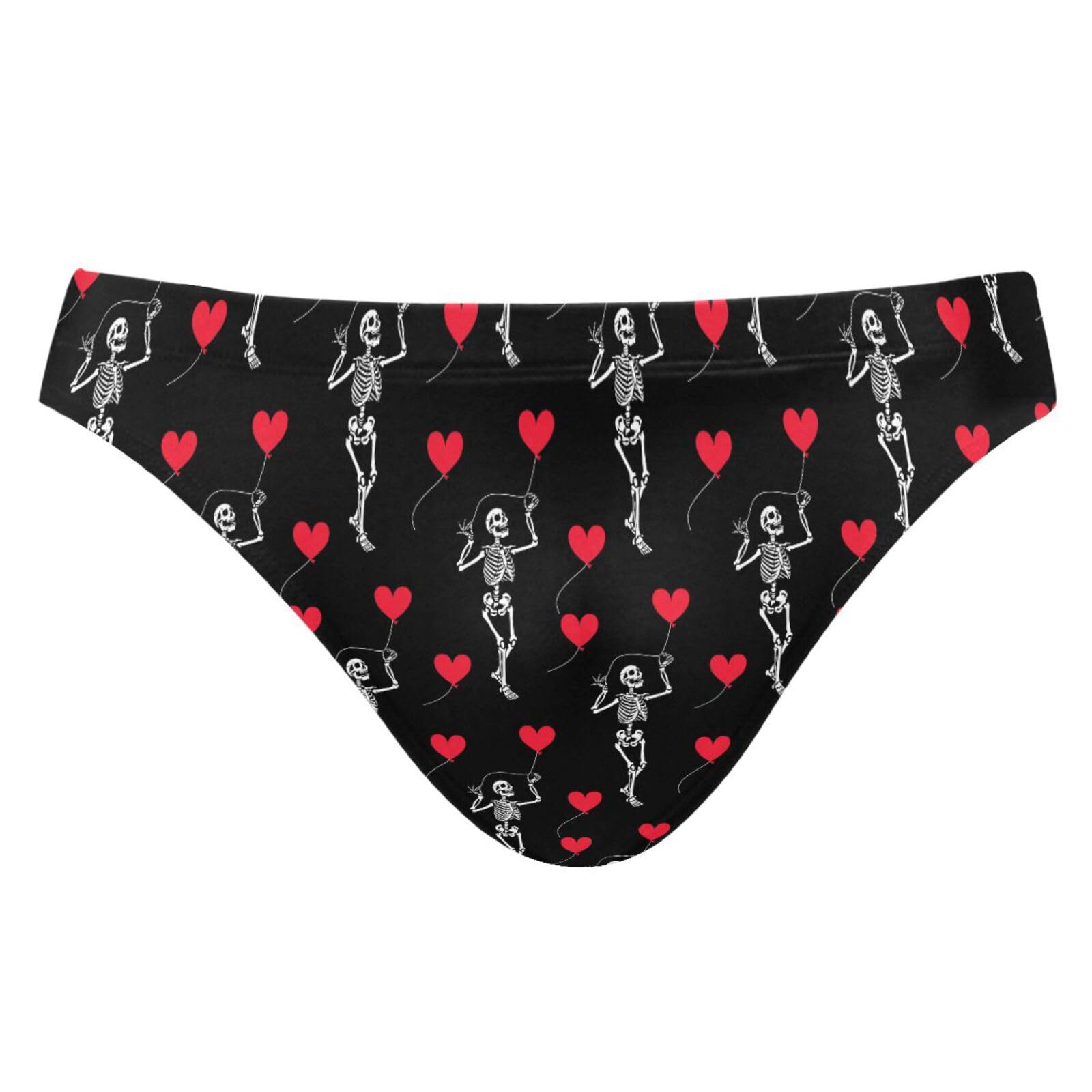 JHKKU Men's Sexy Swim Briefs Skeleton Heart Gothic Swimsuit Beach Swimwear Bikini Sport with Drawstring XXL