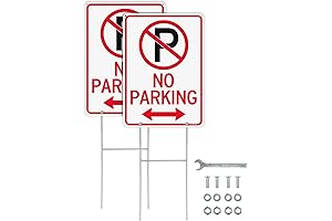 No Parking Sign with Stake for Outside, 2 Pack