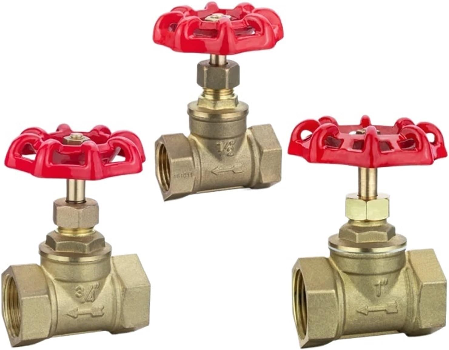 1/2" 3/4" 1" 1 1/4" 1 1/2" 2" Two Way Brass Gate Valve Water Valve Switch Internal Thread Plum Blossom Handle Gate Valve(DN15)