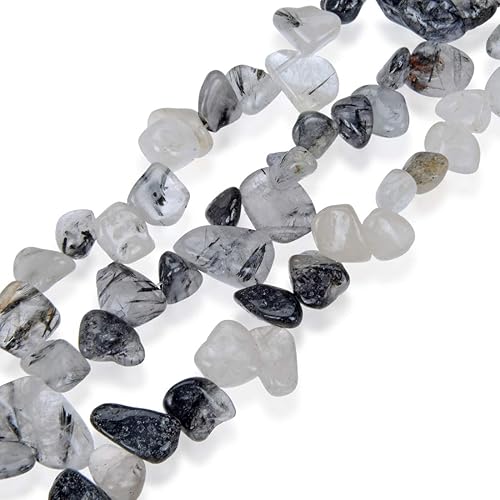 Miniatura 2 de Adabele - 1 hebra de piedra preciosa curativa de cuarzo negro natural rutilado forma lágrima Briolette de 0.394-0.787 in, cuentas colgantes de 15