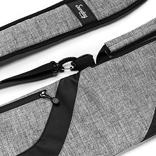 Sunday Golf 36 Inch Lightweight Foldable Versatile Driving Range Carry Pencil Golf Bag with 2 Pockets, Padded Strap and Holds Up to 8 Clubs, Grey - Thumbnail 4