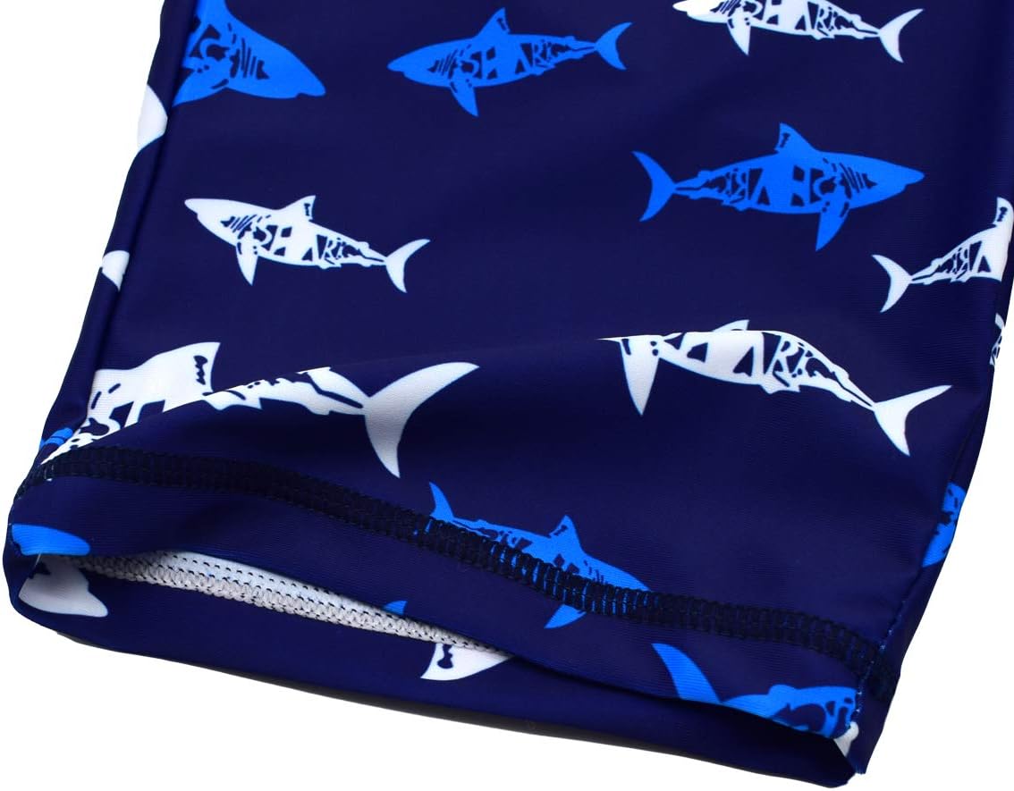 Boys Two Piece Rash Guard Swimsuits Kids Short Sleeve Sunsuit Swimwear Sets - Image 6