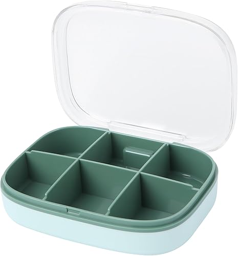 Amosfun Caja de almacenamiento para medicamentos, clasificador, planificador de medicamentos, soporte para contenedor de vitaminas, estuche para