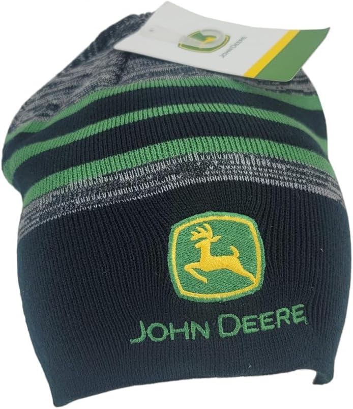John Deere Green Striped Beanie - LP83156
