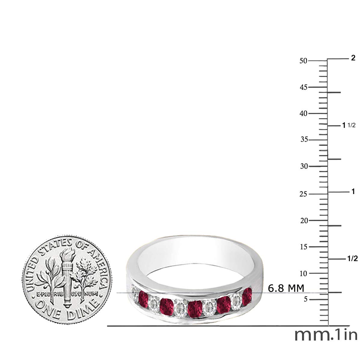 DazzlingRock Collection 10 quilates oro blanco redonda Red Ruby
