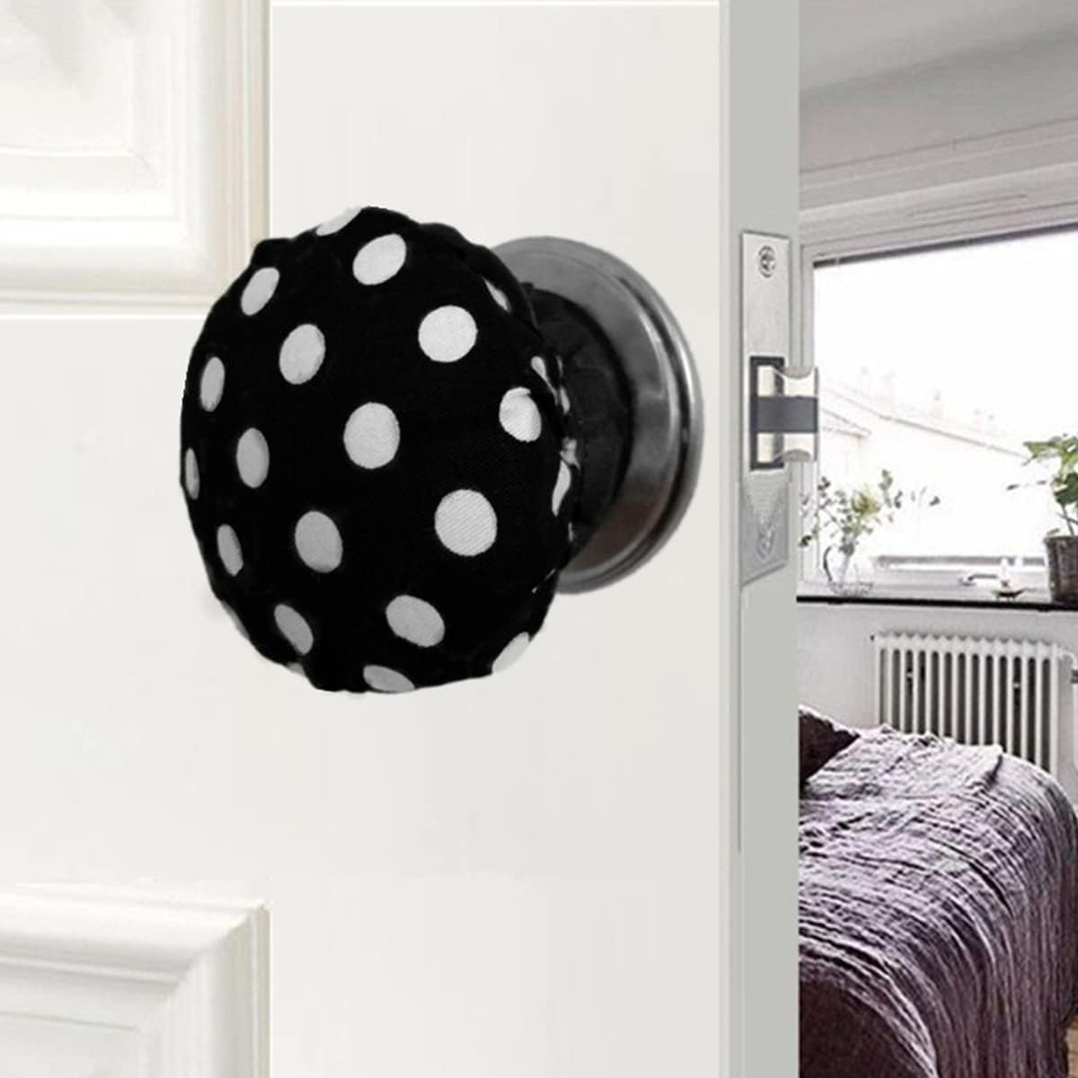 QILAND 2 Pcs Door Knob Covers, Soft Round, Chrysanthemum, Chrome, 3.15 inches (8 cm) diameter