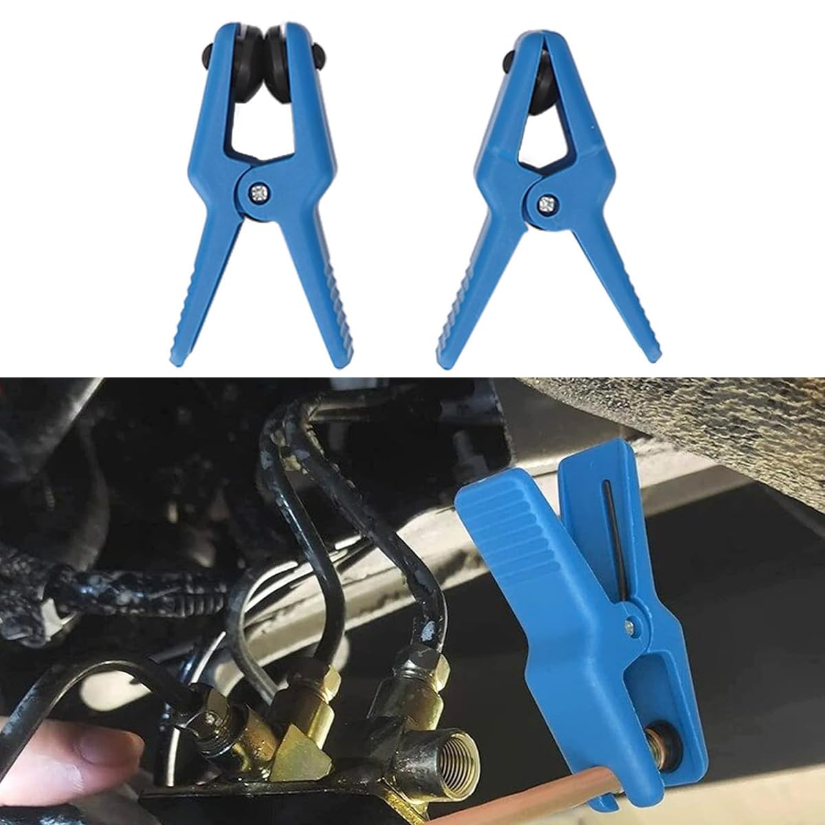 Ausi Abrazaderas para líneas de fluido (4 piezas, 3 tapones): para líneas de freno, mangueras de combustible, líneas de aire acondicionado y conexiones tipo banjo