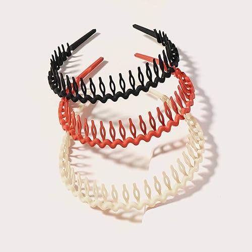 Miniatura 5 de WOVOWOVO Diademas de plástico para mujeres, adolescentes, niñas, hombres, 10 paquetes de diadema fina con dientes antideslizantes, para primavera,