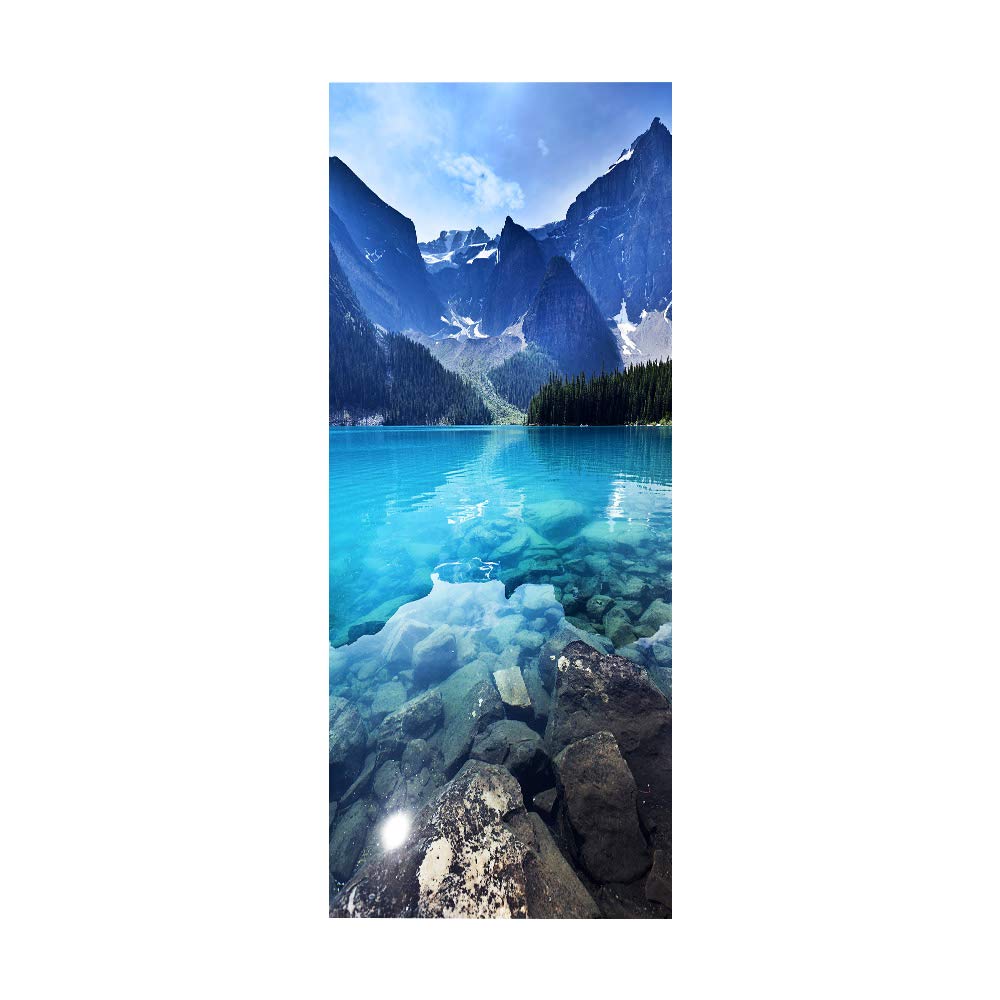 Sticker Porte Trompe-l'œil 3D Workid - Motif Plage 77x200cm | Décoration Intérieure Adhésive
