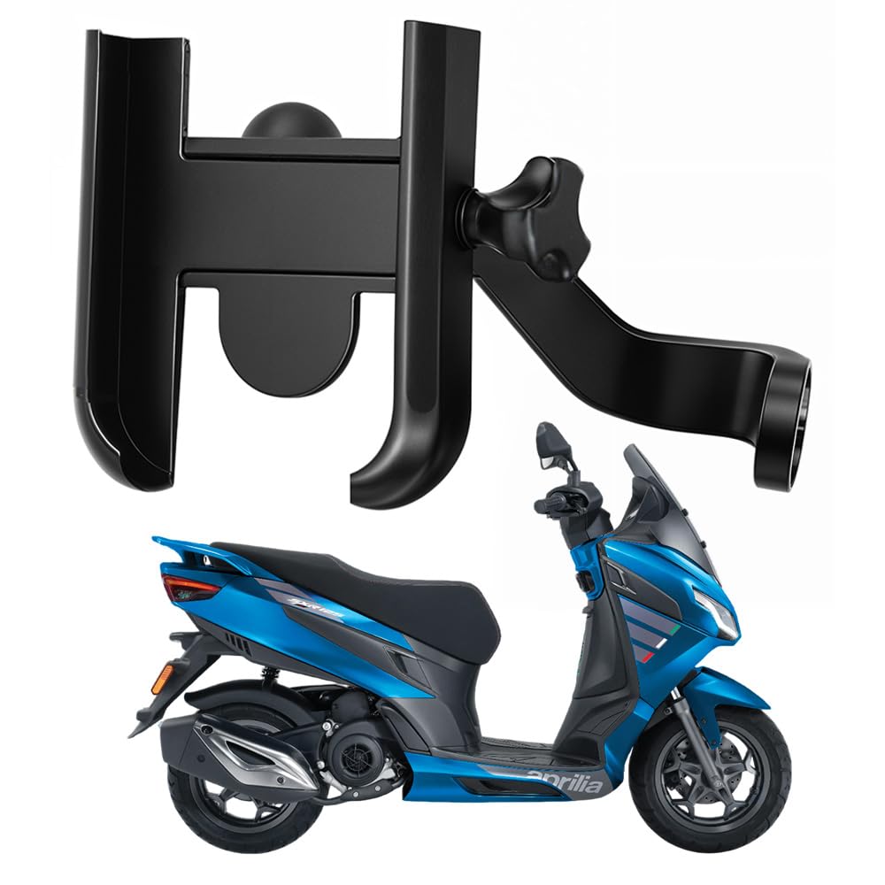 WHIPONE Metal CNC Mobile Holder for Scooter, Scooty & Motorcycle Compatible for Aprilia SXR 125, Mirror Mount, 360° Rotation, Strong Anti-Slip Grip, Wide Adjustable Fit for All Smartphones (Black)-picture-20