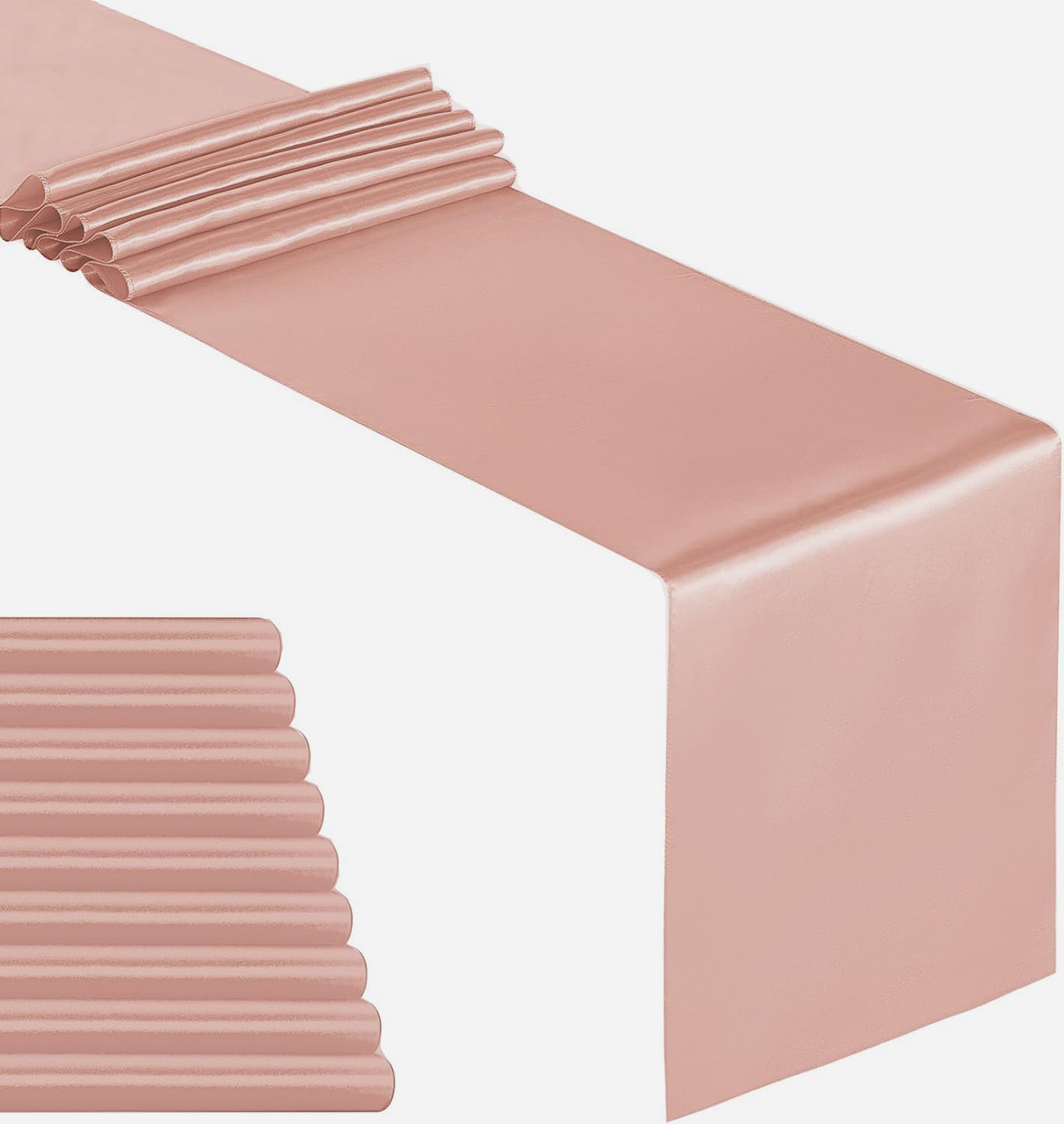 12x Tischläufer Roségold 35x270 Cm – Einweg-Kunststoff, Für Hochzeit, Geburtstag, Party-Deko