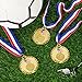 Juvale Medals for Awards - 12-Pack Gold 2.75-inch Medals with 15.5-inch Red/White/Blue Neck Straps - 1st Place Award & Participation Ribbons - Competition Ribbons for Kids