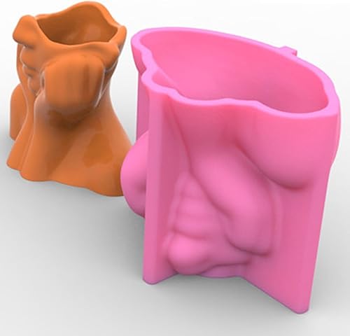 Miniatura 9 de Maceta de ángel 3D, molde de silicona, maceta para suculentas, jarrón de cactus, yeso, molde de hormigón, soporte para bolígrafo, molde de resina de