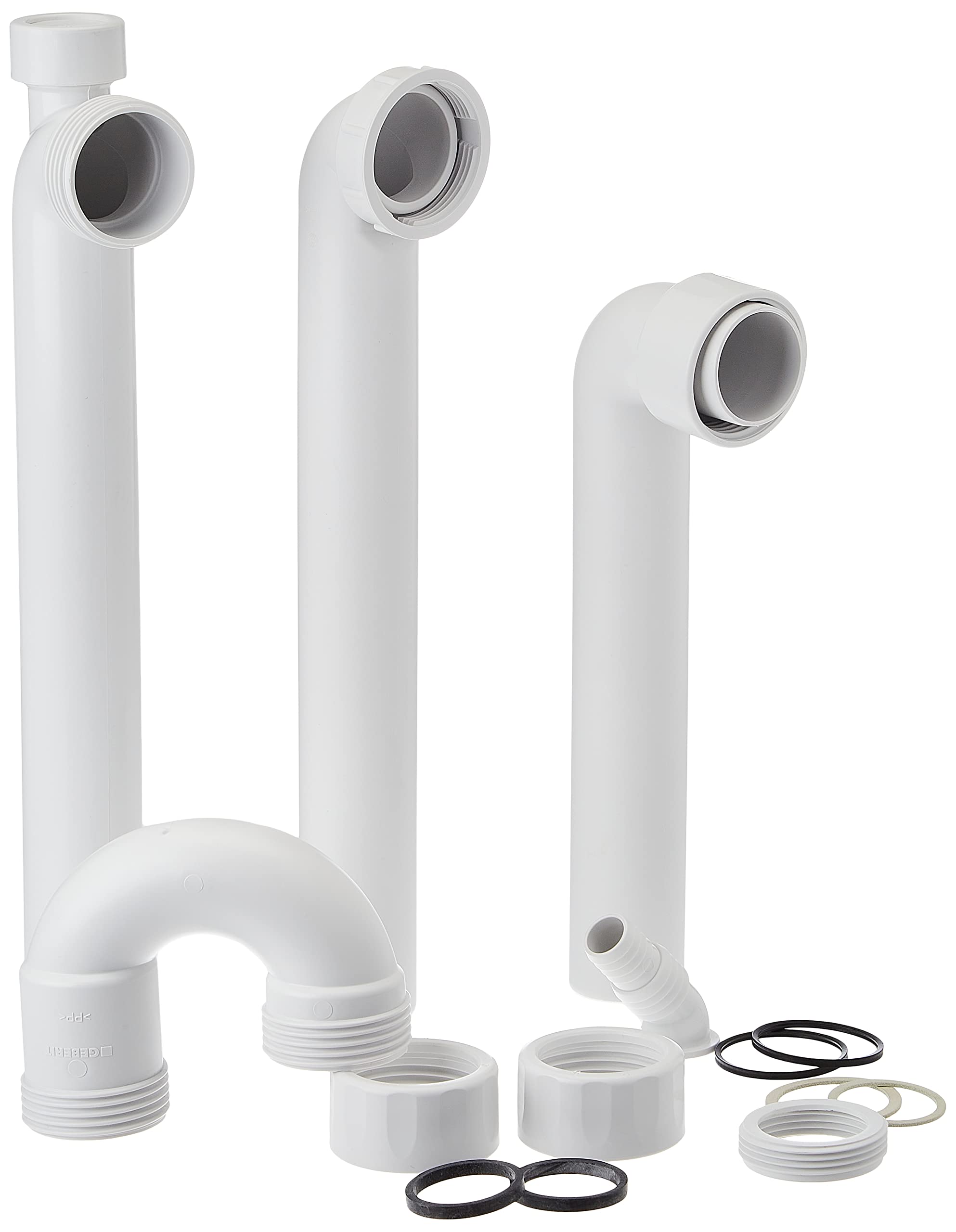 GEBERIT Gaming Table top Drain G1 1/2 x 40 mm White for WM and GS in PP for a Sink 152885111, Transparant