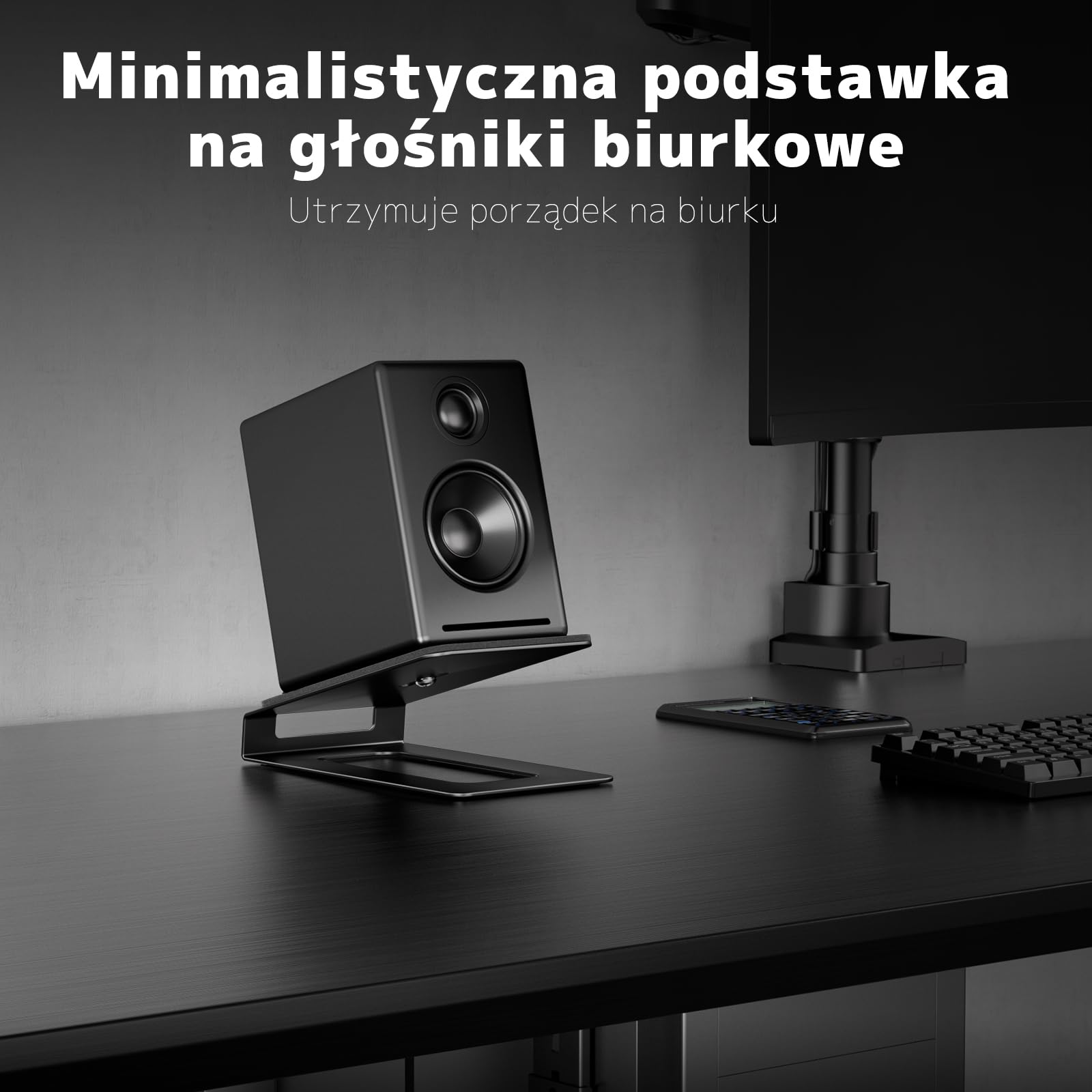 PUTORSEN Stoły Stojak do Głośników z Podkładami Antywibracyjnymi | Nośność 10 kg | 16° Kąt Nachylenia | Kompaktowe 7,5-10 cm | Dla Monitorów Studyjnych (Para)