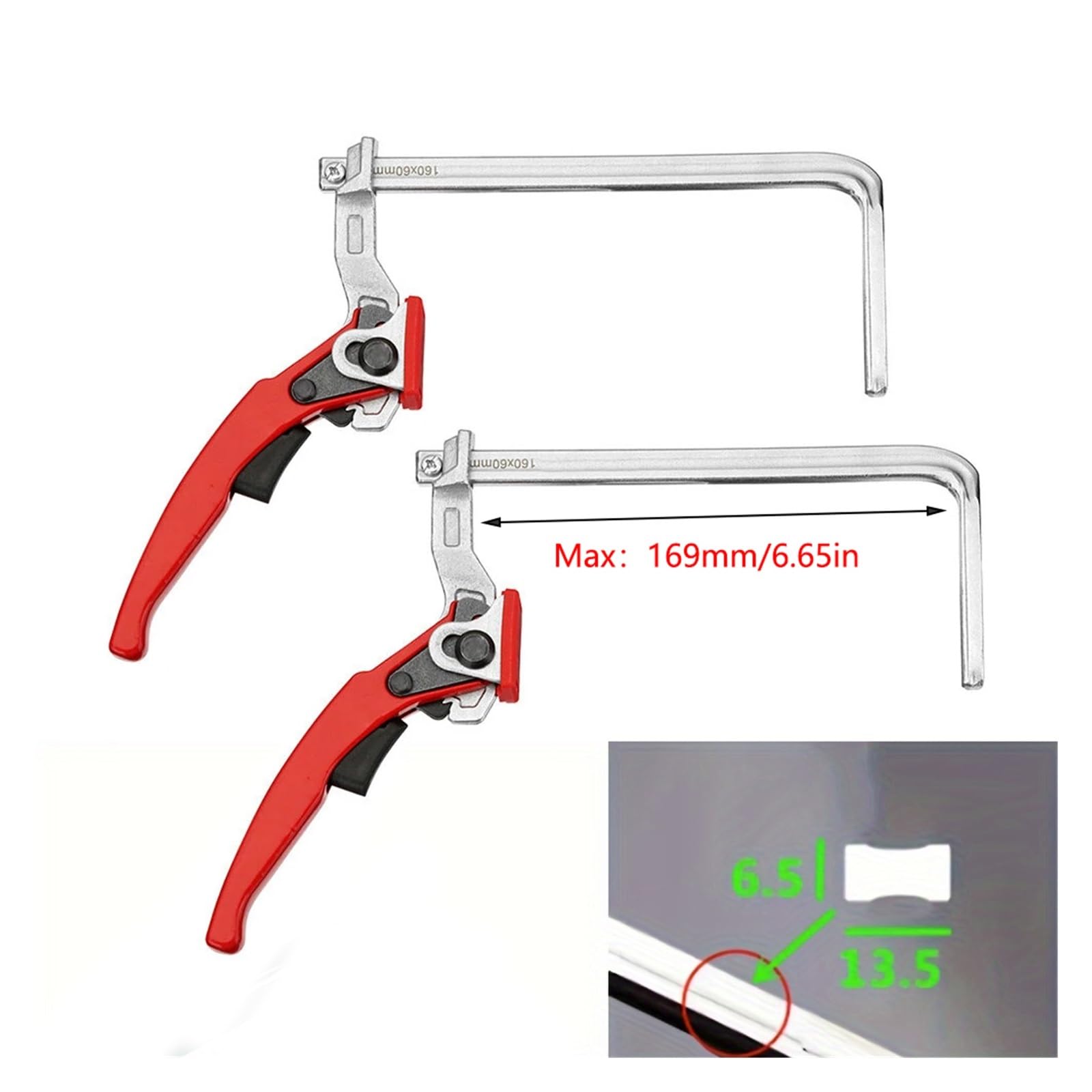 Hebelzwinge Ganzstahl 2PCS 160x60mm Schnellführungsschienenklemme F Klemmung for und System-Handwerkzeug
