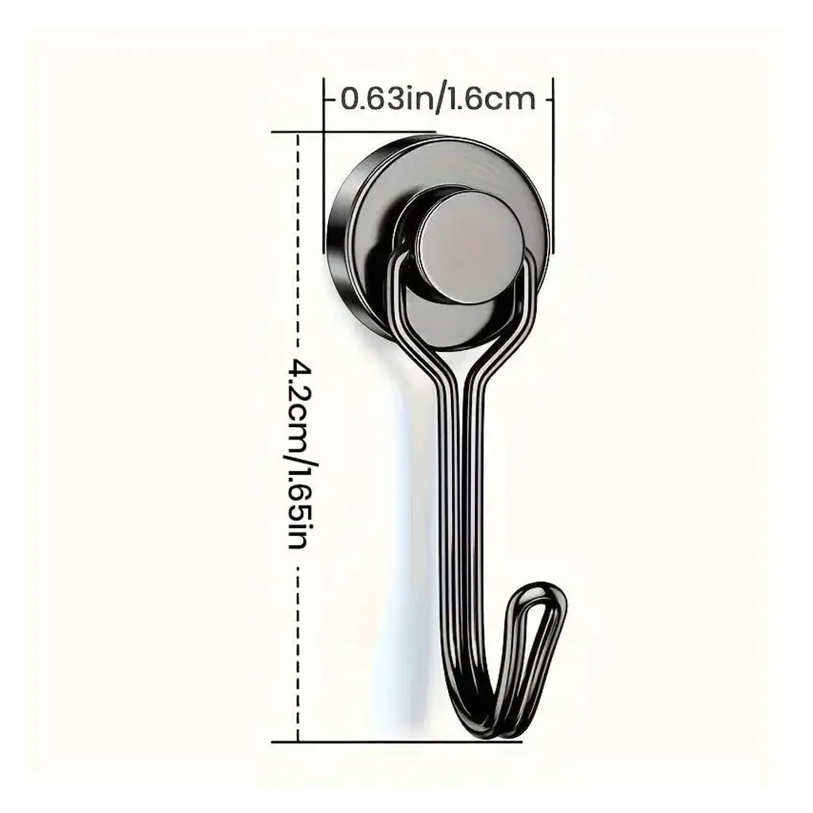 Percha Puerta 20 ganchos magnéticos de neodimio alta resistencia, extra fuertes, ideales for soluciones almacenamiento en el hogar, la oficina, cocina y garaje(20Pcs-D16-Black)