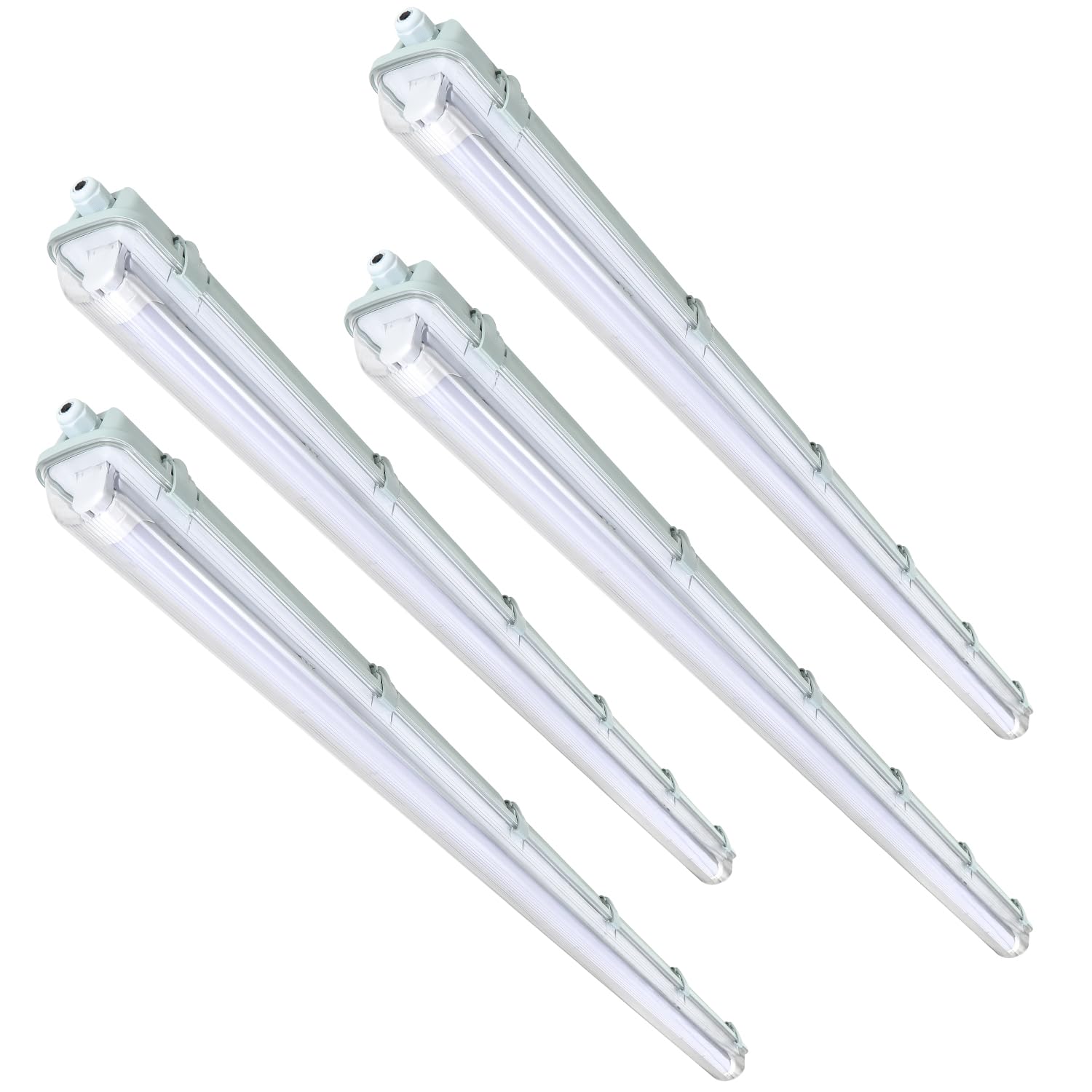 Reglette LED 120CM luz de baño 18W LED a prueba de humedad, blanco neutro 4500K, 1800lm lámpara fluorescente Impermeable IP65 luz de día luces de taller (4 piezas tubo T8)