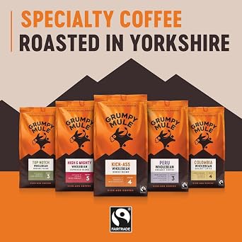 Grumpy Mule High and Mighty Whole Bean Espresso Blend Coffee with Notes of Cocoa and Roast Hazelnut - 1kg