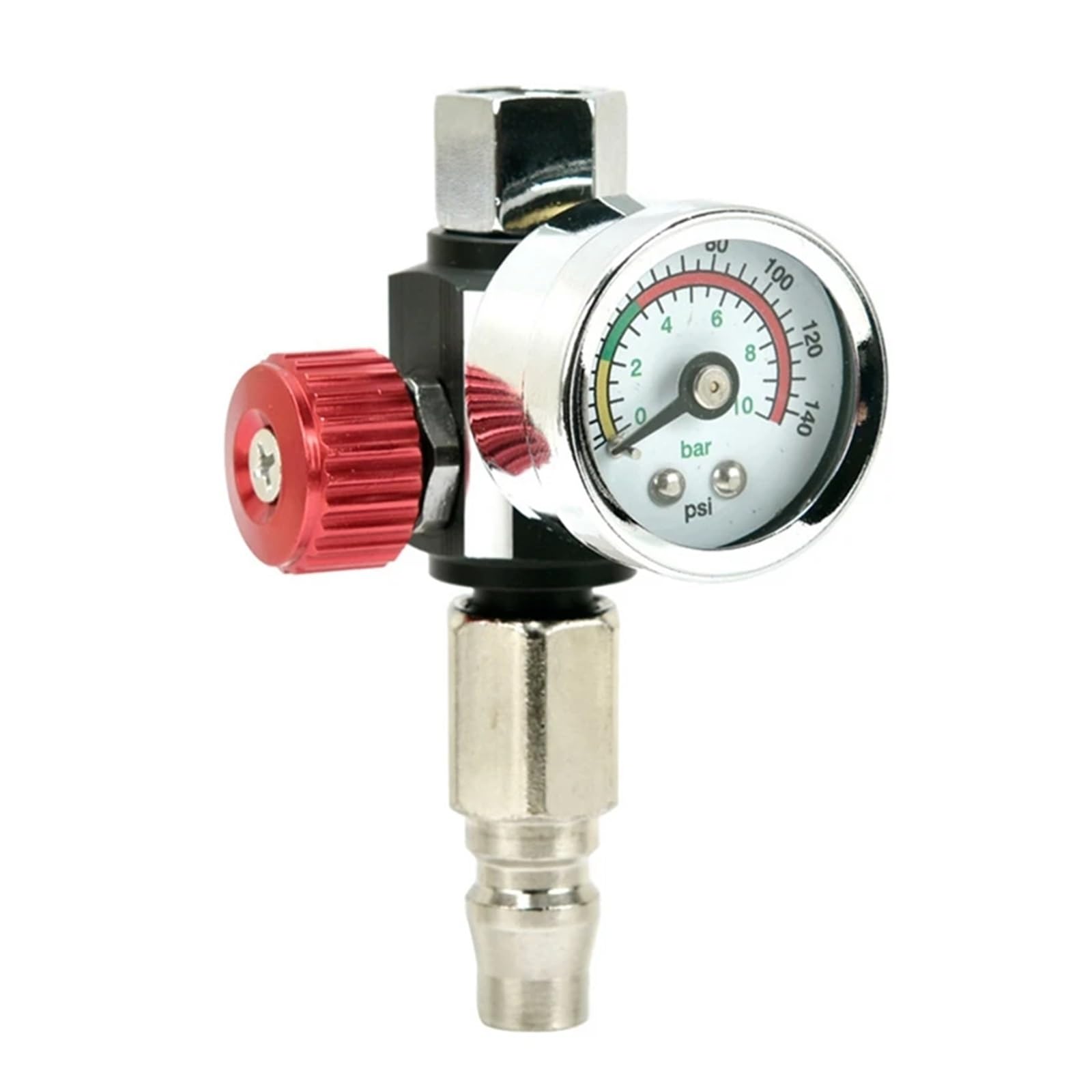 Regolazione della pressione pneumatica Valvola regolatrice del compressore d'aria con manometro, for un controllo preciso negli utensili pneumatici/aerostatici(Red)
